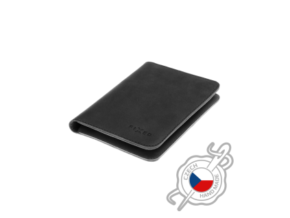 Kožená peněženka FIXED Passport, velikost cestovního pasu, černá (Barva Černá)