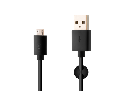 Datový a nabíjecí kabel FIXED s konektory USB/micro USB, 1 m, černý