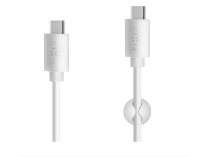 Dlouhý datový a nabíjecí kabel FIXED USB-C/USB-C s PD, USB 2.0, 2 m, 60 W, bílý