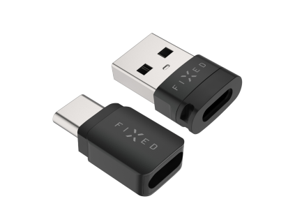 Hliníkový USB-C/C a USB-C/U Data blocker 2in1 FIXED, černý