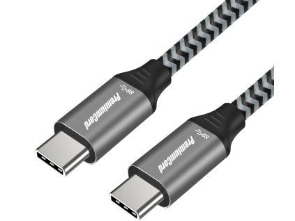 PREMIUMCORD Kabel USB 3.2 Gen 1 USB-C (M/M), bavlněný oplet, 1m