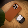 Kožené pouzdro FIXED PodsLeather pro Apple AirPods 4 (Barva Černá)
