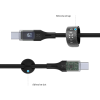 Nabíjecí a datový kabel FIXED s displejem USB-C/USB-C, PD 100W, 1.2 m, USB 2.0, černý