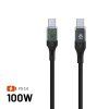 Nabíjecí a datový kabel FIXED s displejem USB-C/USB-C, PD 100W, 1.2 m, USB 2.0, černý