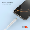 Nabíjecí a datový Liquid Silicone kabel FIXED USB-C/Lightning, PD, 60W, 1,2 m, bílý