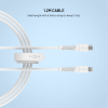 Nabíjecí a datový Liquid Silicone kabel FIXED USB-C/Lightning, PD, 60W, 1,2 m, bílý