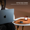 Navíjecí kabel FIXED Retractable Cable s konektory USB-C/USB-C, 1 m, PD 100W, 480 Mbps, šedý