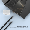 Navíjecí kabel FIXED Retractable Cable s konektory USB-C/USB-C, 1 m, PD 100W, 480 Mbps, šedý