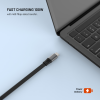 Navíjecí kabel FIXED Retractable Cable s konektory USB-C/USB-C, 1 m, PD 100W, 480 Mbps, šedý