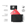 Kožená peněženka FIXED Tiny Wallet for AirTag z pravé hovězí kůže, černá (Barva Černá)