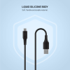 Krátký nabíjecí a datový kabel FIXED Liquid Silicone USB/USB-C PD, 0,3 m, 60 W, černý