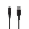 Krátký nabíjecí a datový kabel FIXED Liquid Silicone USB/USB-C PD, 0,3 m, 60 W, černý