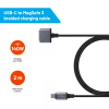 Nabíjecí opletený kabel FIXED USB-C/MagSafe 3, 140W, 2 m, šedý