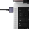 Nabíjecí opletený kabel FIXED USB-C/MagSafe 3, 140W, 2 m, šedý