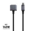 Nabíjecí opletený kabel FIXED USB-C/MagSafe 3, 140W, 2 m, šedý