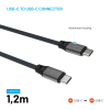 Magnetický nabíjecí a datový opletený kabel FIXED USB-C/USB-C PD 240W 1,2 m USB 2.0, šedý
