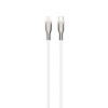 Krátký nabíjecí a datový opletený kabel FIXED USB-C/Lightning PD 0,5 m MFi, bílý