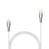 Krátký nabíjecí a datový opletený kabel FIXED USB-C/Lightning PD 0,5 m MFi, bílý