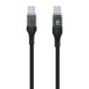 Nabíjecí a datový kabel FIXED USB-C/USB-C s displejem, PD, 100W, 2 m, černý