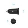 Autonabíječka FIXED s 2×USB, 15W Smart Rapid Charge, černá