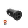 Autonabíječka FIXED s 2×USB, 15W Smart Rapid Charge, černá