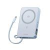 UGREEN magnetická powerbanka MagFlow 10000mAh s diplejem, Li-ion, 30W, MagSafe, 2x USB-C, stříbrná