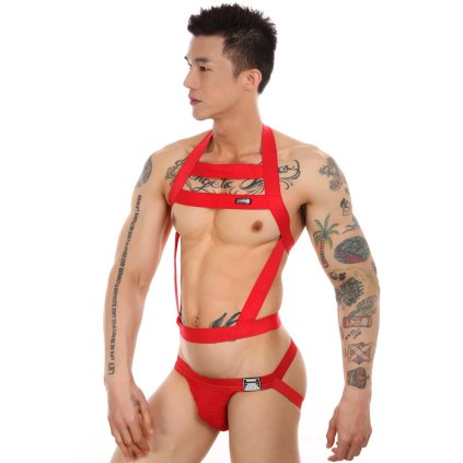 CLEVERMODE ORIGINAL BORN FOR MEN HARNESS & JOCKS - EROTICKÝ SPORTOVNÍ RAMENNÍ POSTROJ + JOCKSY