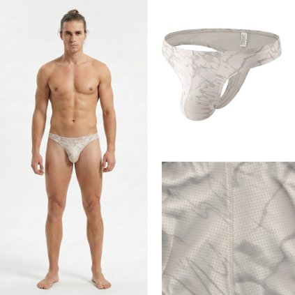 Béžová tanga  Anatomic; Mikrootvory