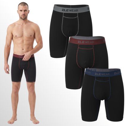 ELEWEAR dlouhé černé boxerky, model