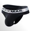 Bavlněná tanga JOCKMAIL se stříbřitou gumou černá