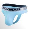 Bavlněná tanga JOCKMAIL se stříbřitou gumou sv. modrá
