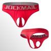 Jockmail tanga s otvorem pro penis červená