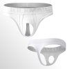 Jockmail tanga s otvorem pro penis bílá