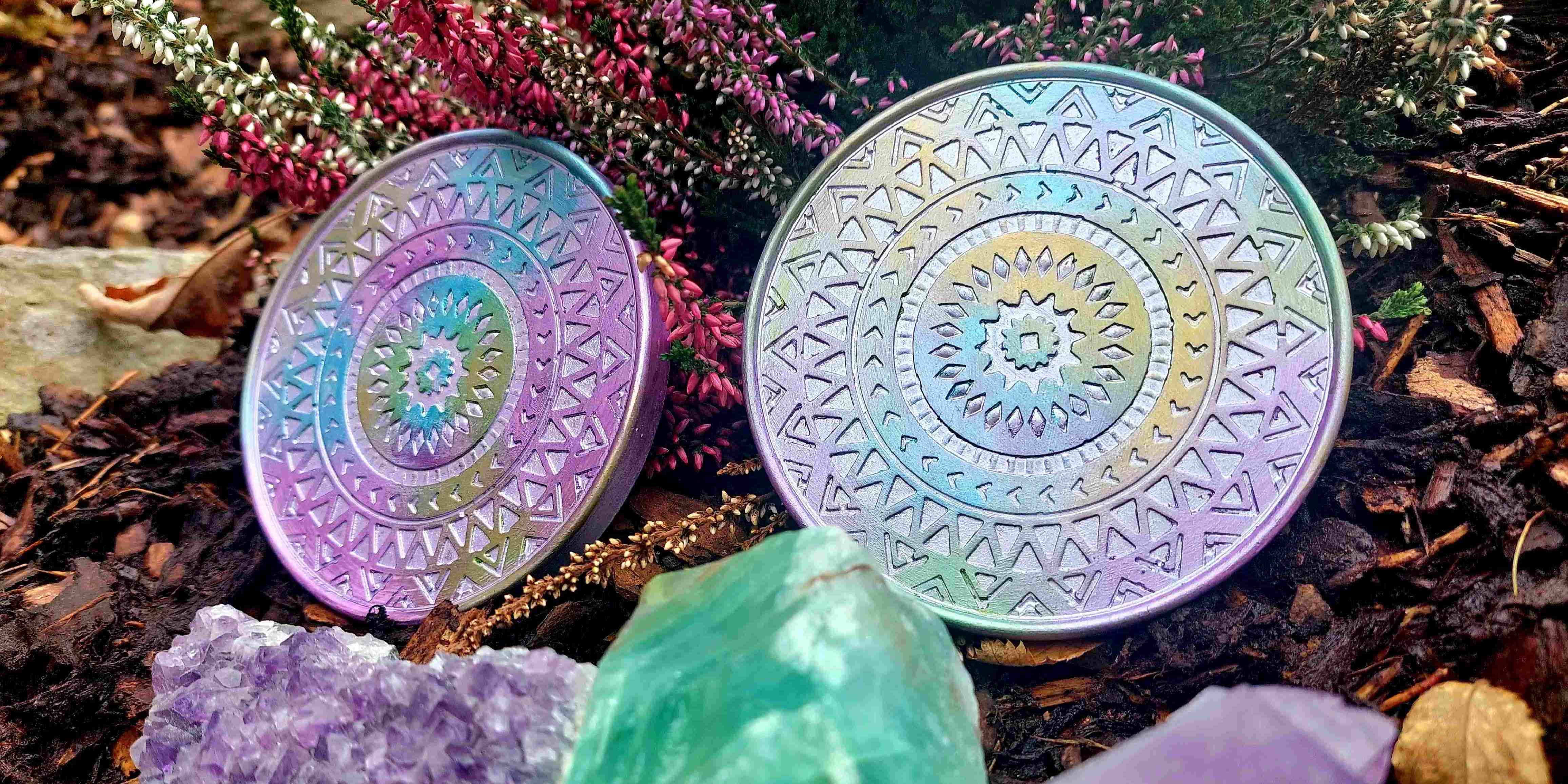 Sádrové podtácky mandala pro podporu rituálů a meditací