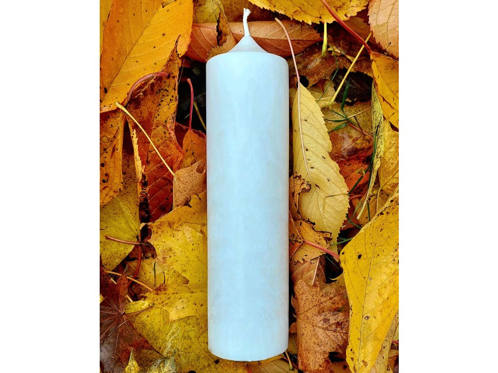 Bílá svíčka CassiopeiaLight v listí