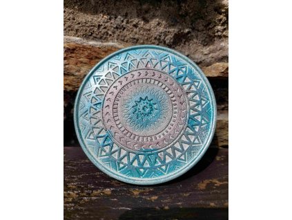Tyrkysově šedý podtácek mandala