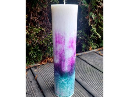 Svíčka Kosmické spojení z palmového vosku s duchovním záměrem pro napojení na vesmír