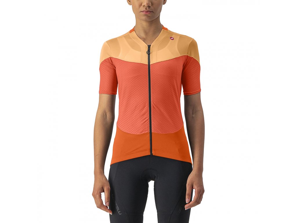 Castelli Gradient Color Block, Scarlet lava/ Soft orange  Elegantný a funkčný dámsky letný dres