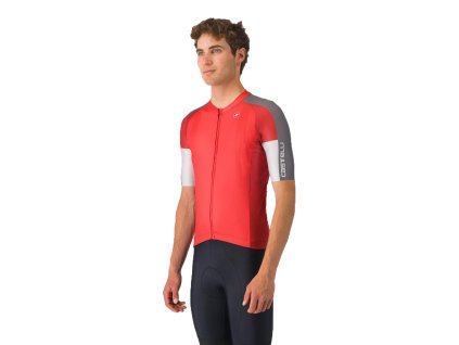 Castelli Entrata 6 Jersey, Red/ Smoky gray-Silver gray  Dres v komfortnejšom strihu využívaný technológie z vyšších tried