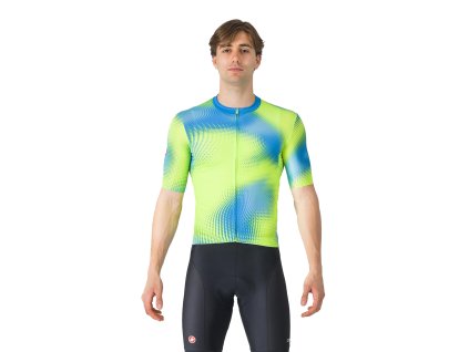 Castelli Vortice Jersey, Aquamarine/ Electric lime  Ideálny multifunkčný cyklo letný dres