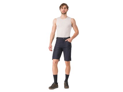 Castelli Unlimited Adventure Baggy, Black  Pánske voľné krátke cyklistické nohavice s vreckami