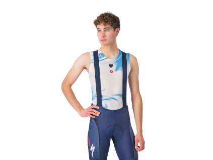 Castelli Soudal Quick-Step Pro Mesh SLV, White/ Light blue  Funkčná bielizeň bez rukávov
