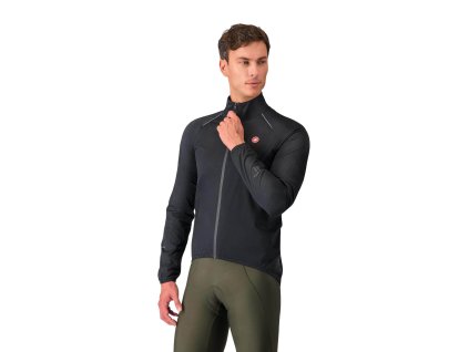 Castelli Emergency 3 Rain Jacket, Light black  Bunda pre núdzové použitie pri prehánke, ale aj na výjazdy v daždivom počasí