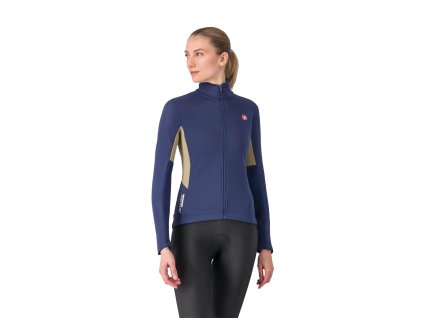 Castelli Entrata 2 W Jacket, Belgian blue/ Olive green  Dámska cyklo bunda s vetru odolnými rukávmi