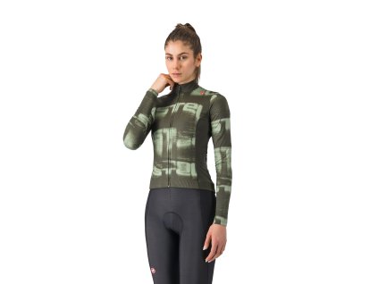166101 castelli blur thermal jersey deep green