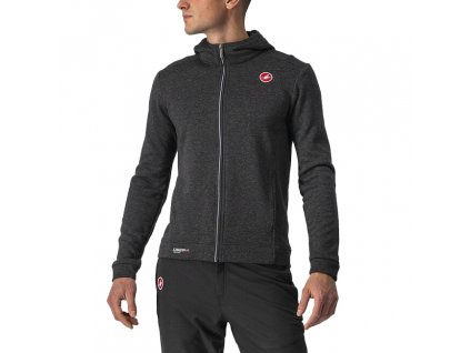 Castelli Milano Full Zip Fleece, Light black  Pánska mikina na voľný čas