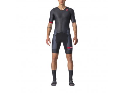 Castelli TRI Free Sanremo 2, Black/ Pro red  Triatlon kombinéza pre dlhšie disciplíny