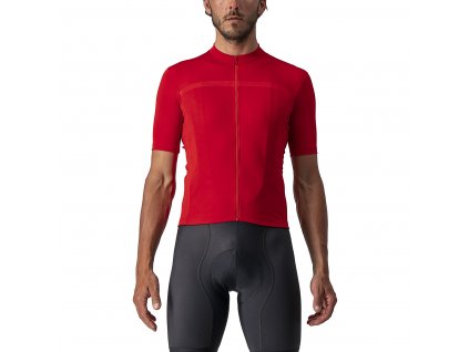 Castelli Classifica SS Jersey, Red  Pánsky pohodlnejší dres v trendovom,  jednofarebnom dizajne