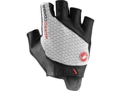 Castelli Rosso Corsa Pro, White/ Black  Závodne ladené, letné cyklistické rukavice
