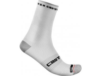 Castelli Rosso Corsa Pro 15, White  Výkonné, vysoké, letné ponožky